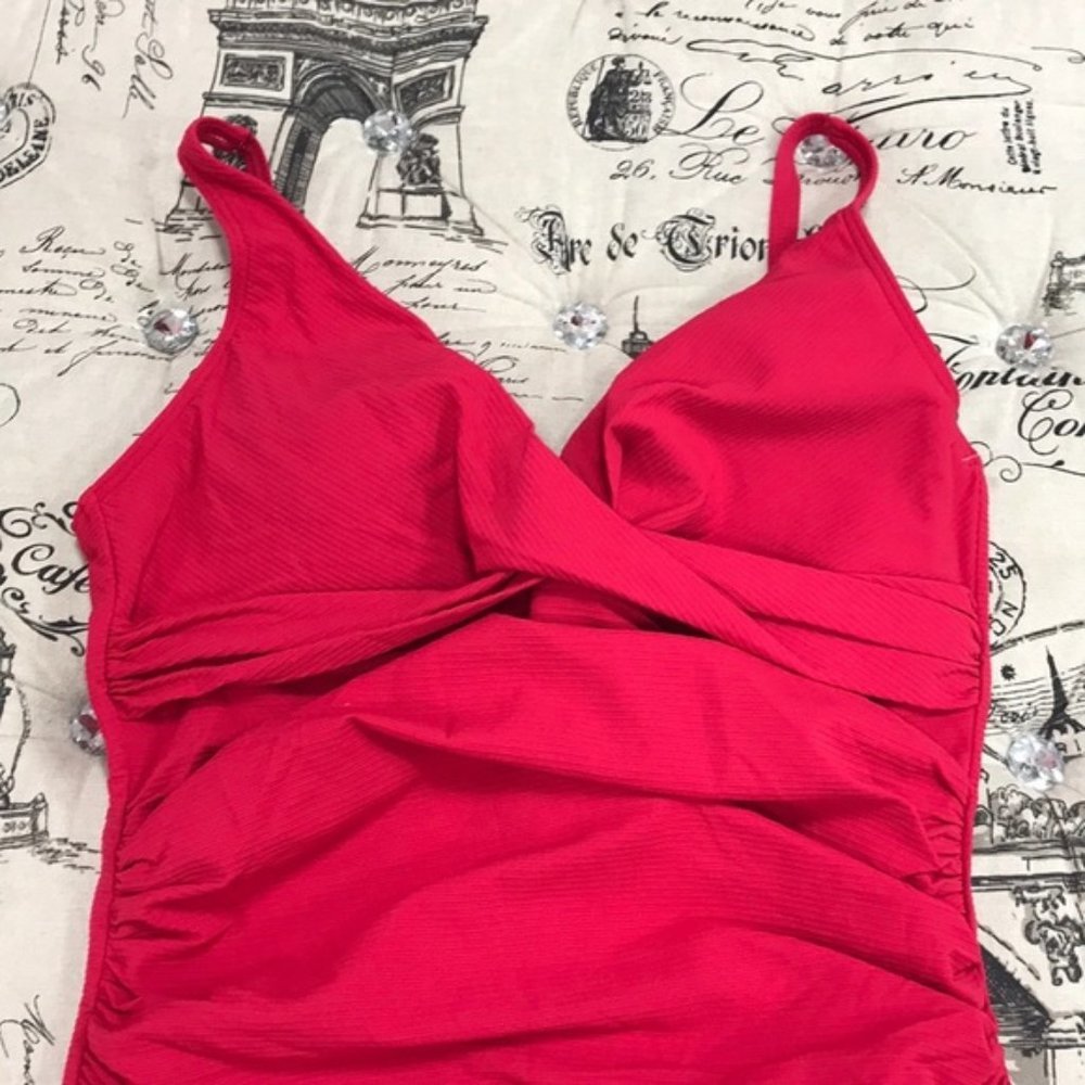 SEA LEVEL Riviera Rib Cross Front One-Piece Swimsuit - Picture 4 of 8